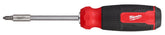 Milwaukee 48-22-2900 14-in-1 Multi-Bit Screwdriver, 1/4 in Drive, 9.11 in OAL, Plastic Handle, Ergonomic Handle